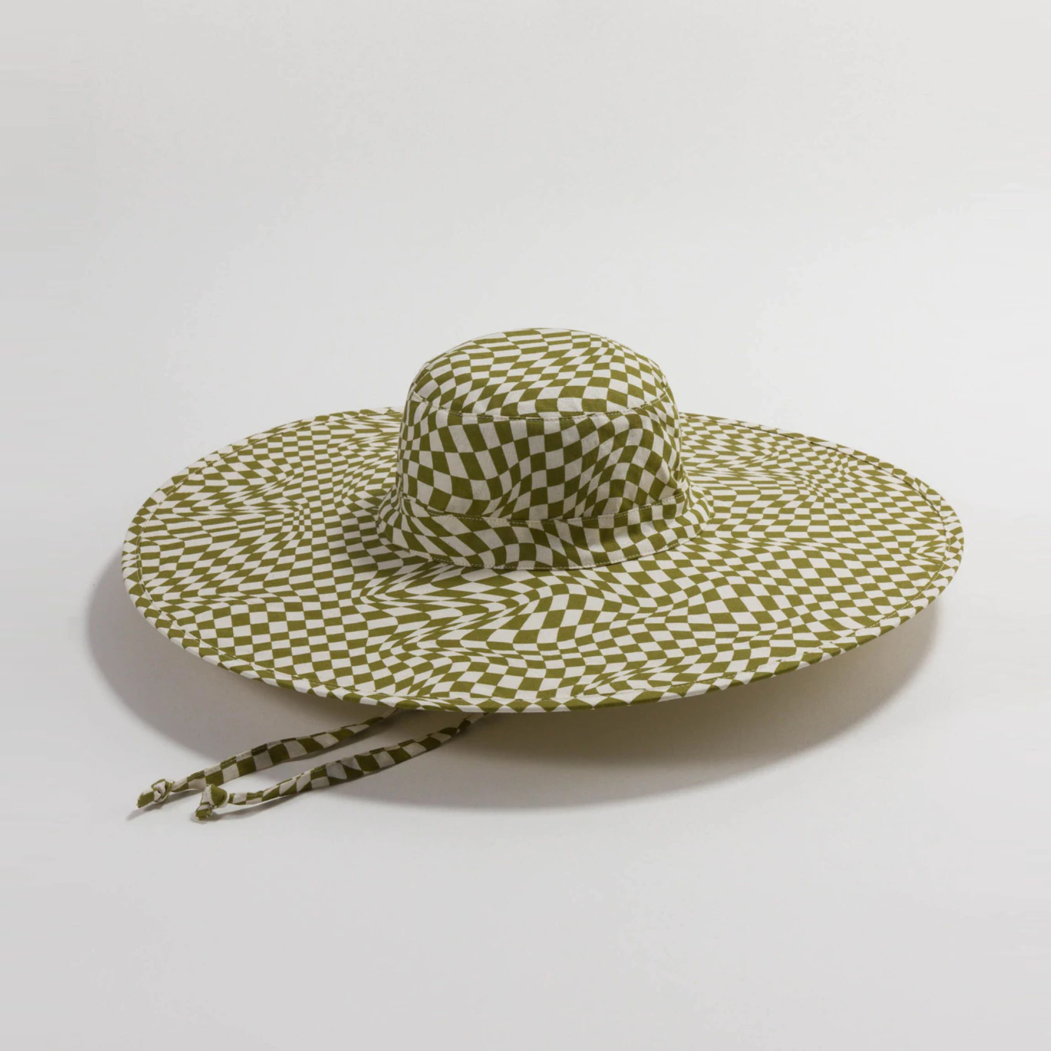 [BAGGU] Packable Sun Hat_Moss Trippy Checker