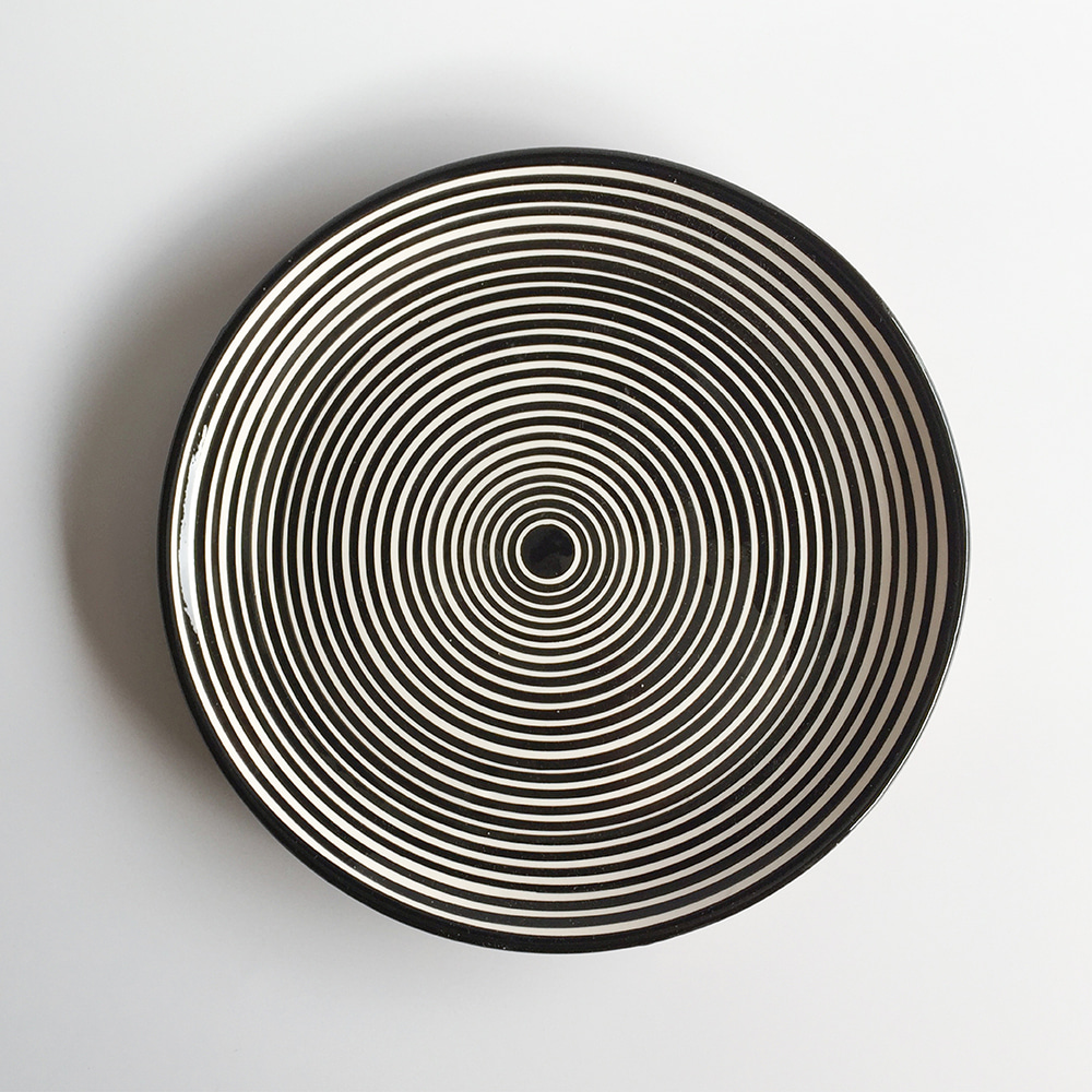 [CASA CUBISTA] Classic stripe plates large_Black